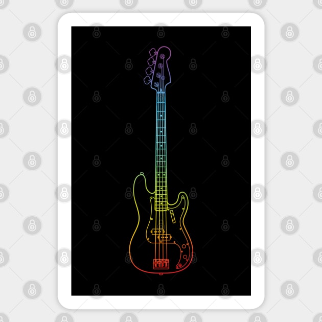 P-Style Bass Guitar Colorful Outline Sticker by nightsworthy
